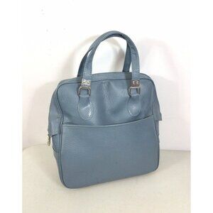 Sears Blue Travel Bag Luggage Overnight Train Case 1970’s